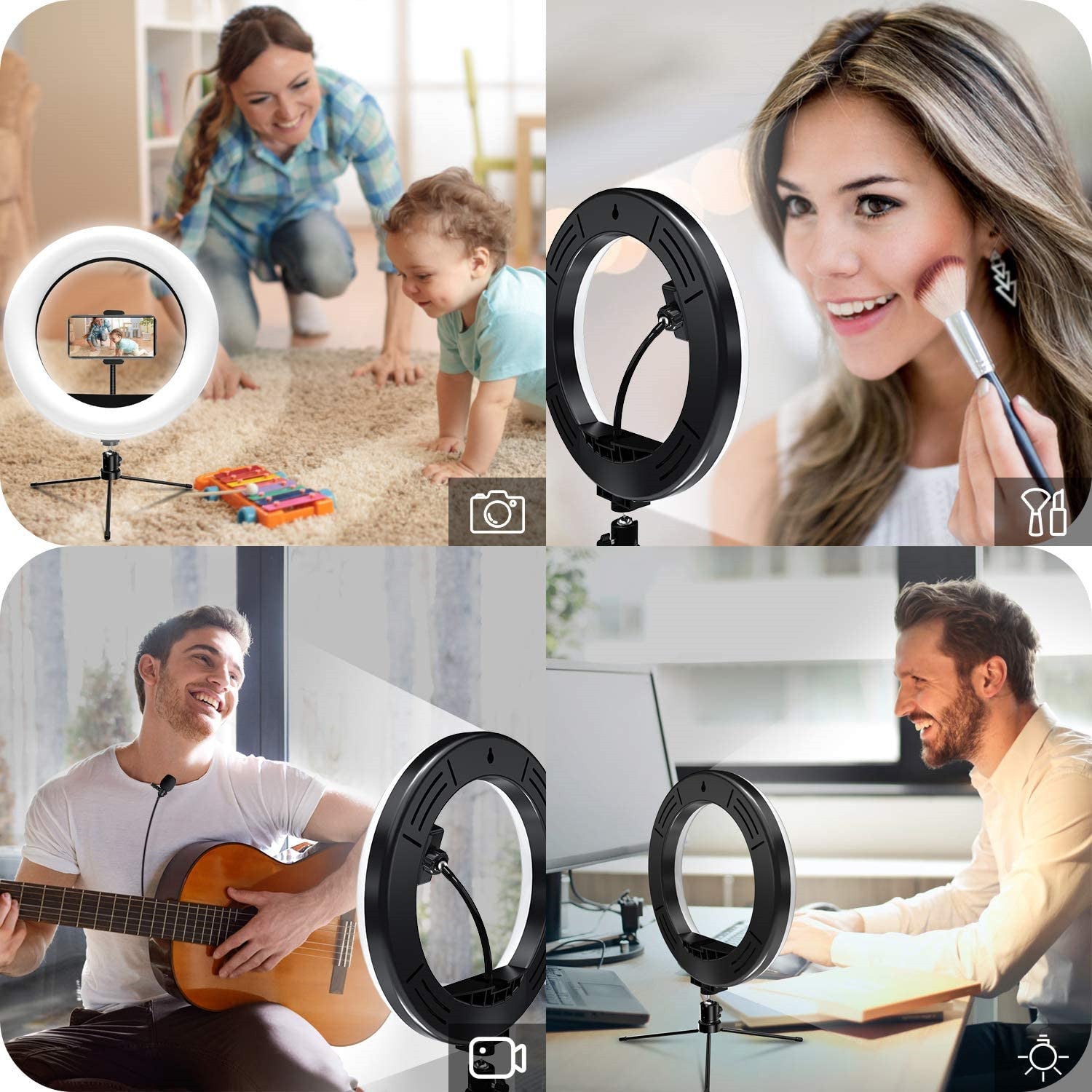 26cm 10 inch Photo Ring light Led Bluetooth Remote Lamp Tripod Holder