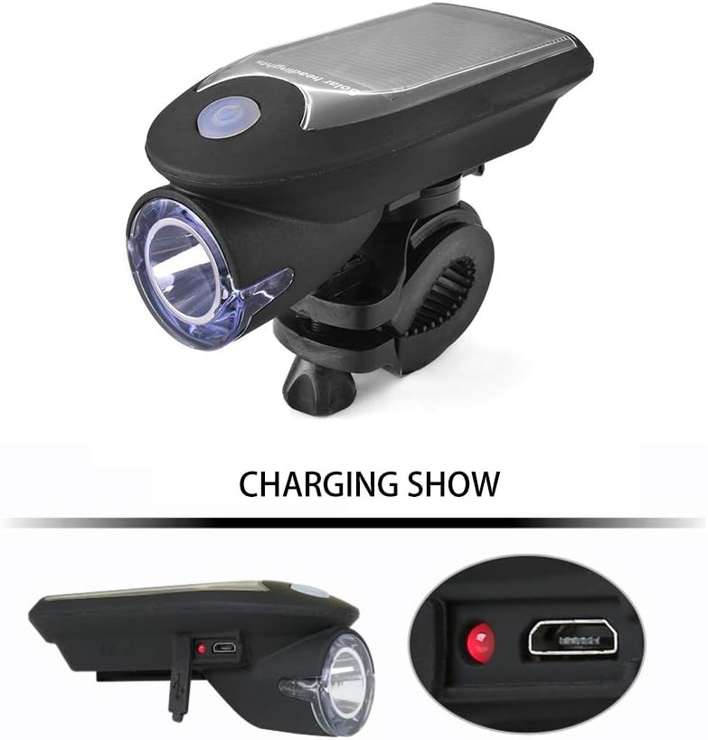 Bike Lights Front and Back Solar Bicycle Light USB Rechargeable LED Light Lamp 3 Function