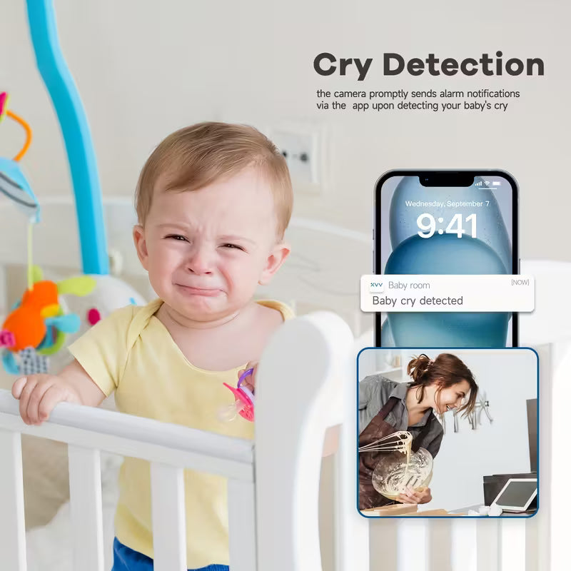 Smart 4MP WiFi Baby Monitor with Night Vision & Two-Way Audio