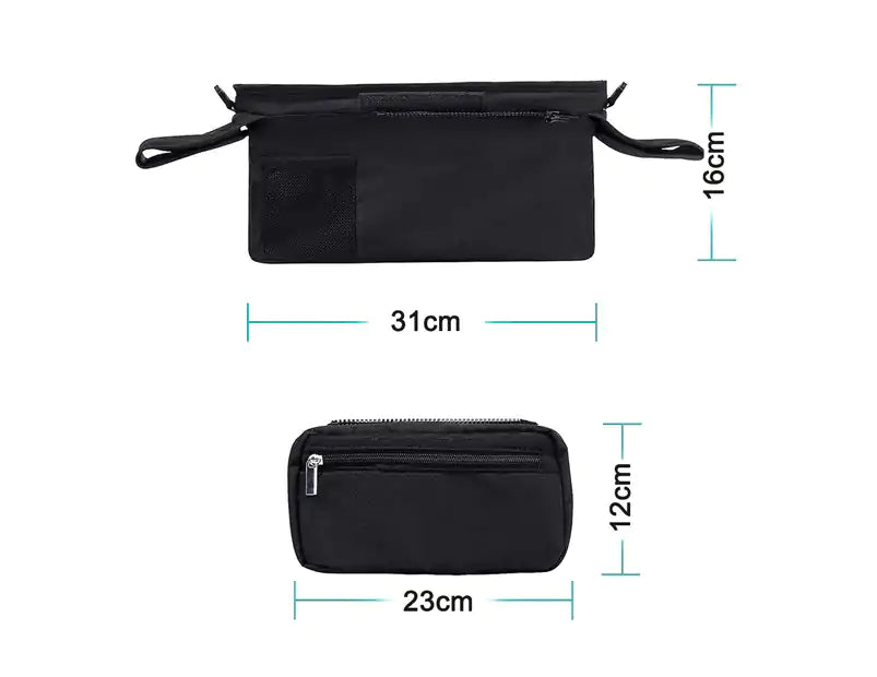 Stroller Organizer with Insulated Cup Holder Detachable Bag