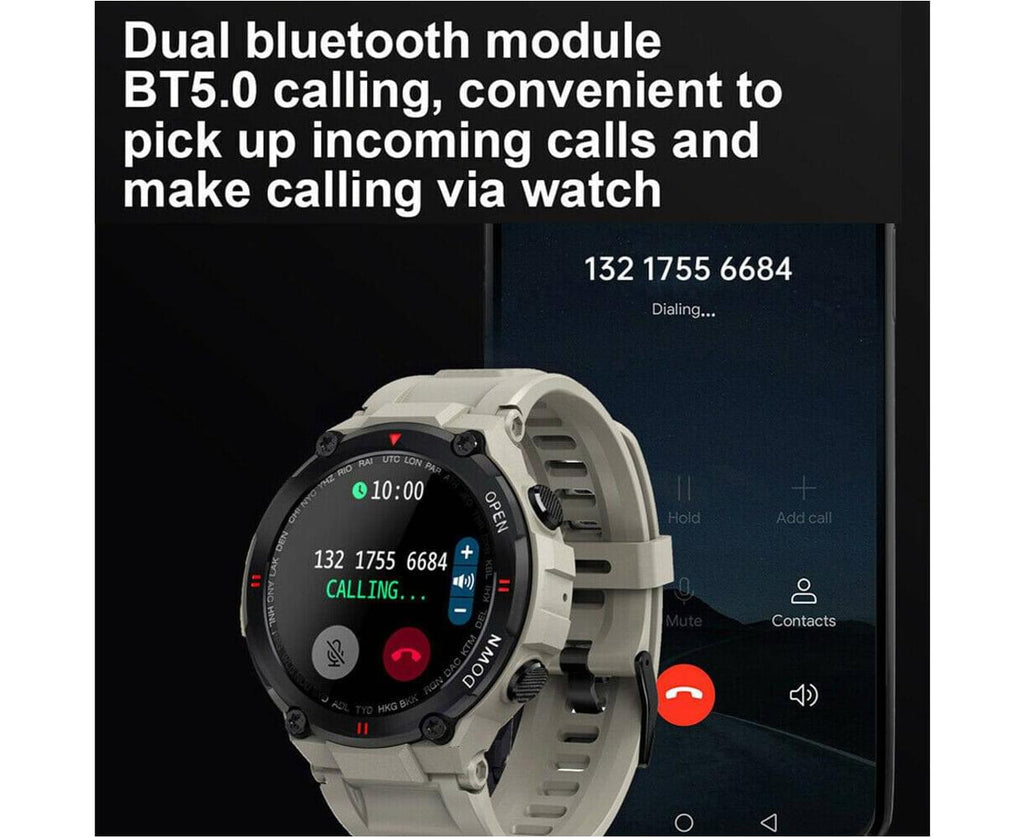 Smart Watch for Men with Bluetooth Rugged & Durable Smartwatch Sports Heart Rate  | Green