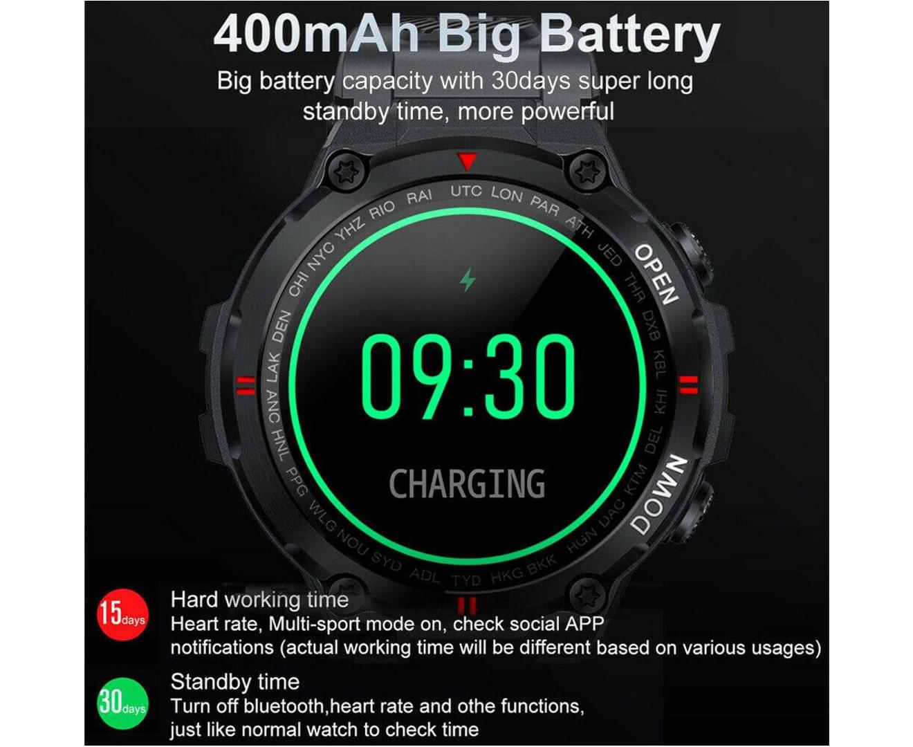 Smart Watch for Men with Bluetooth Rugged & Durable Smartwatch Sports Heart Rate  | Beige