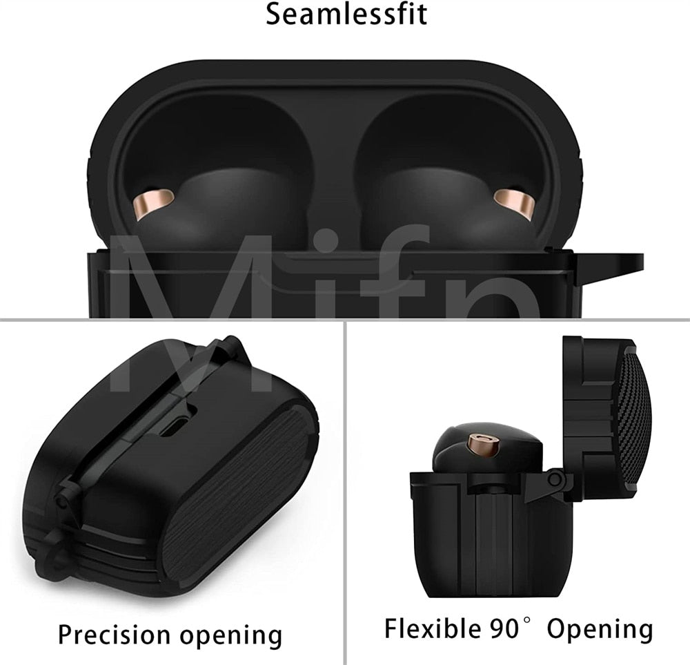 For New Sony WF-1000XM4 Carbon Fiber Case Full-Body Protective Rugged Cover