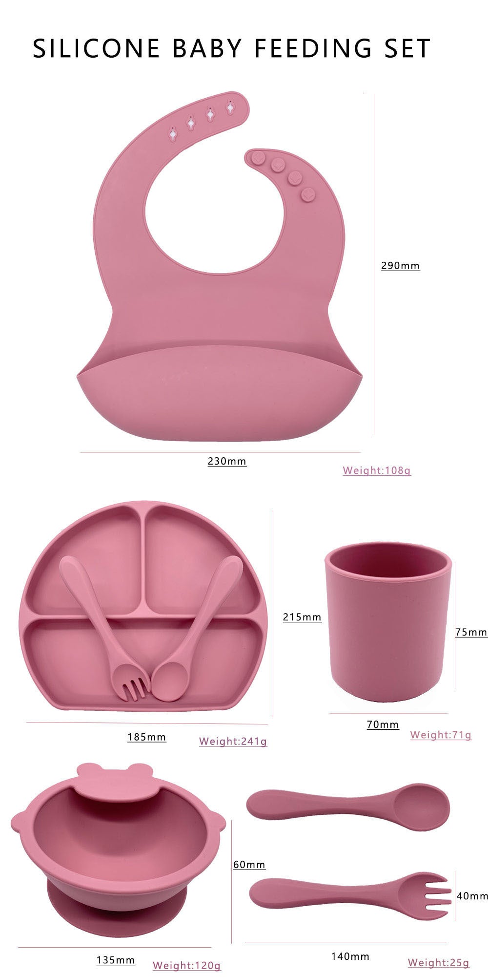 Silicone Baby Feeding Dinner Set