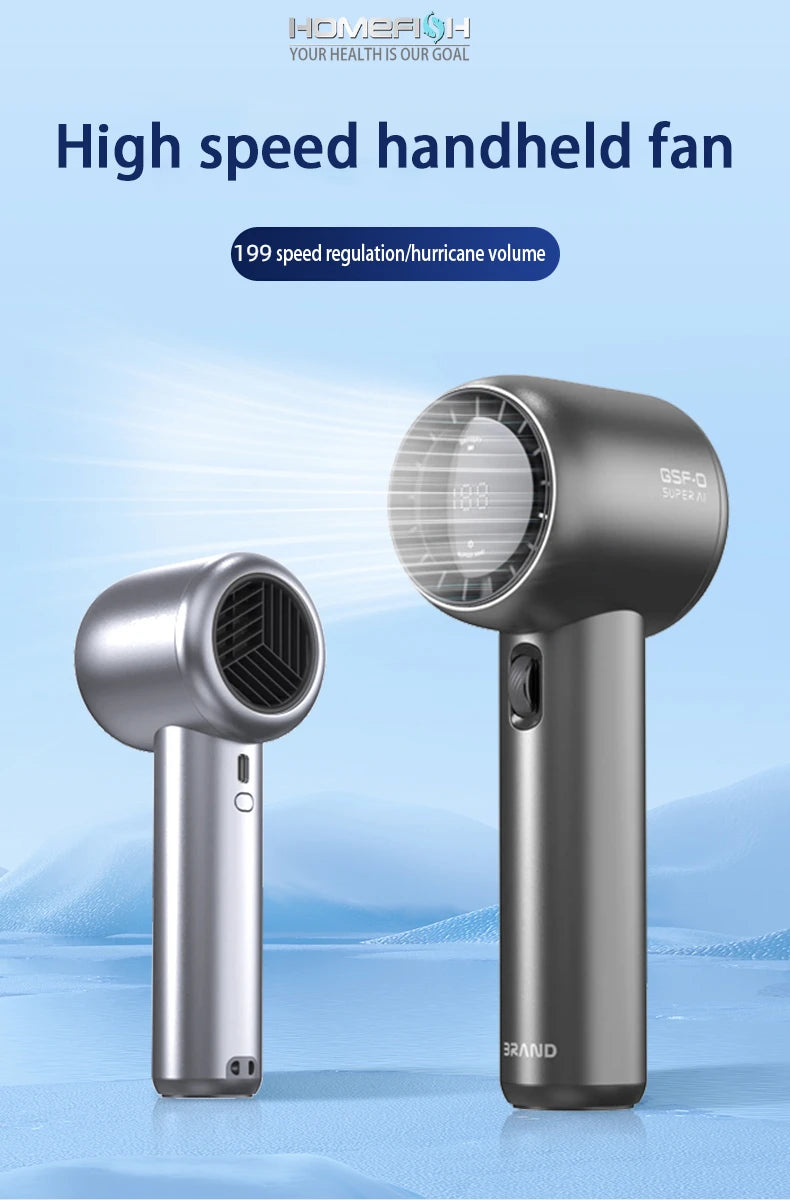 High Speed Handheld Fan Portable Cooler Fans USB Rechargeable 3500mAh Electric Fan Mini Air Conditioner