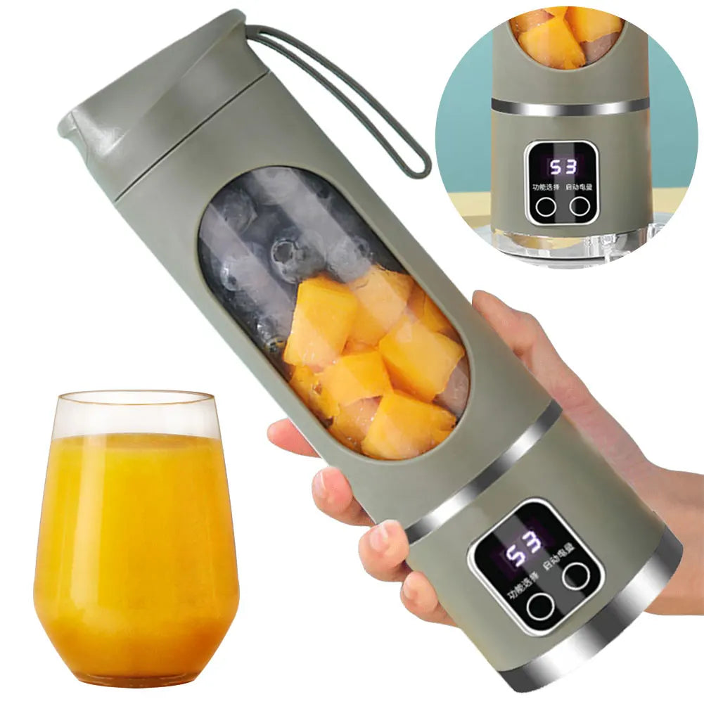 Portable Electric Juicer USB Wireless Charging Mini Juicer Bottle 450ml Cup Fruit Mixer Electric Handheld Blender
