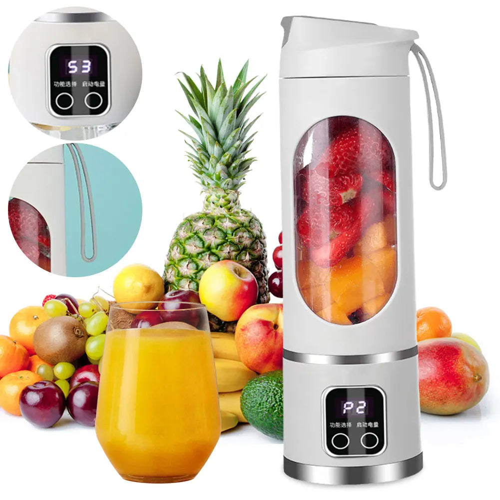 Portable Electric Juicer USB Wireless Charging Mini Juicer Bottle 450ml Cup Fruit Mixer Electric Handheld Blender