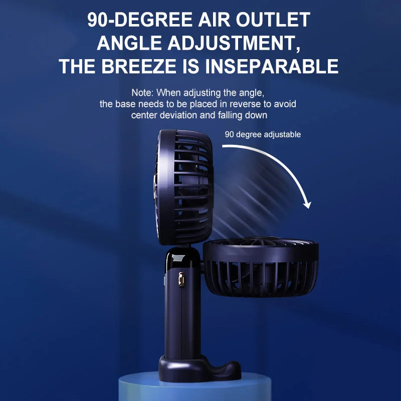 Electric Handheld Fan Portable Mini Cooler Rechargeable Neck Fans for Home Office Student Dormitory Silent Hand USB 5 Speed Fan