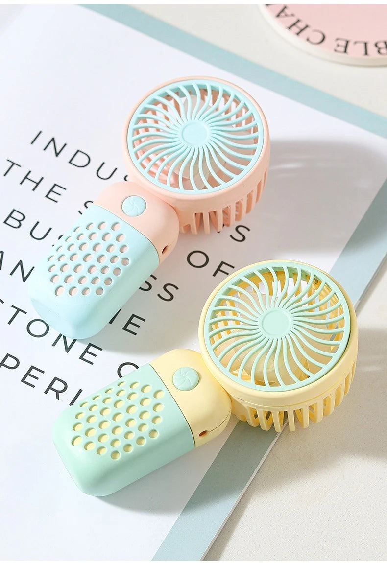 Handheld Charging Fan Cartoon Cute Small Student Charging Small Fan Portable Mini USB Fan Mini Pocket