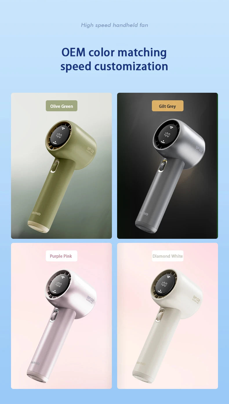 High Speed Handheld Fan Portable Cooler Fans USB Rechargeable 3500mAh Electric Fan Mini Air Conditioner