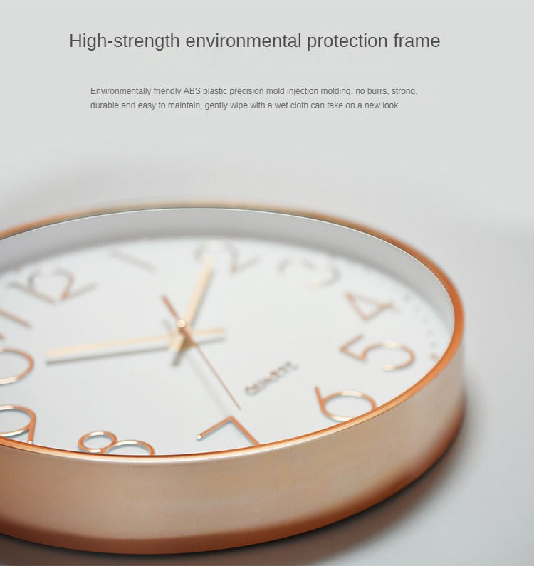 Quartz 12 inch Non-Ticking Wall Clock, Silent, Battery Operated, ABS Frame