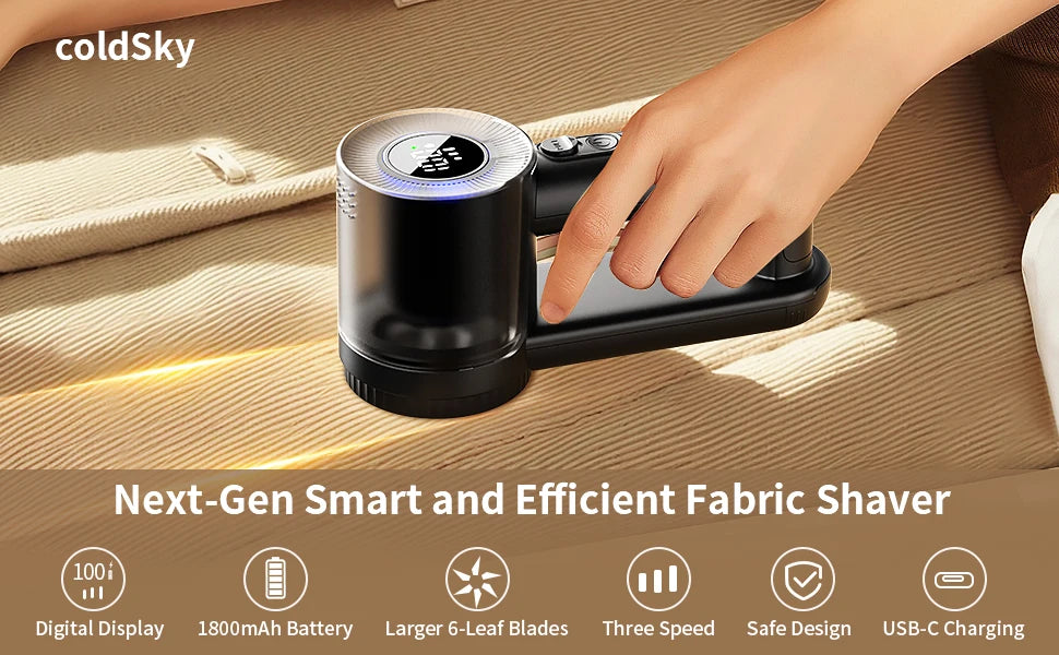 Rechargeable Fabric Shaver Electric Lint Remover with Digital Display Sweater Shaver Lint Shaver for Clothing Blanket
