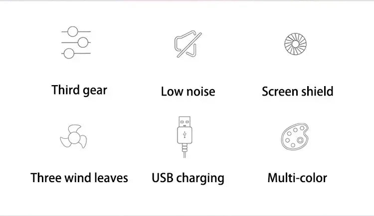 Multi-functional Portable USB Charging Fan, Home, Office, Car, Outdoor All-round Cooling Must