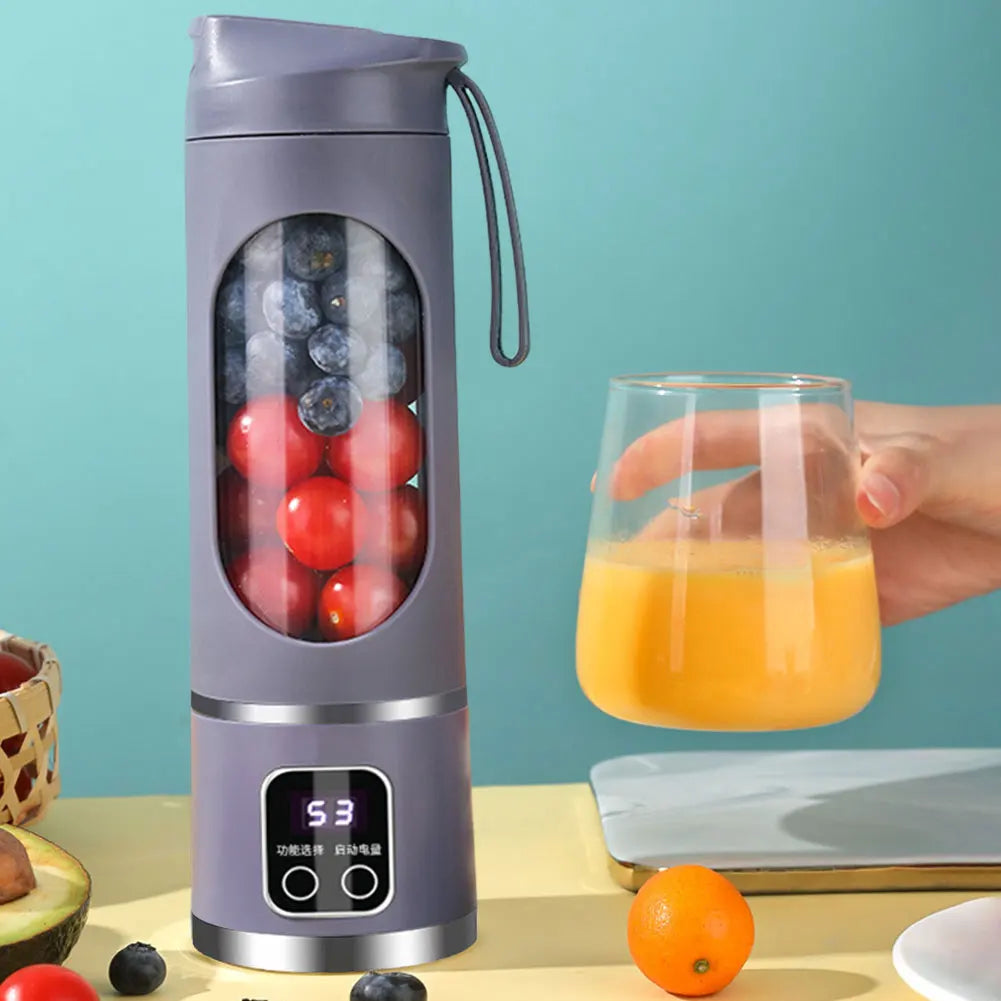 Portable Electric Juicer USB Wireless Charging Mini Juicer Bottle 450ml Cup Fruit Mixer Electric Handheld Blender