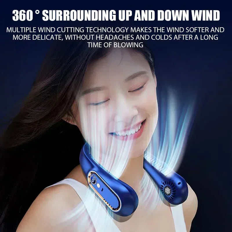 Mini Bladeless Fan, Neck Fan, Cool Wind Blows all over the Body