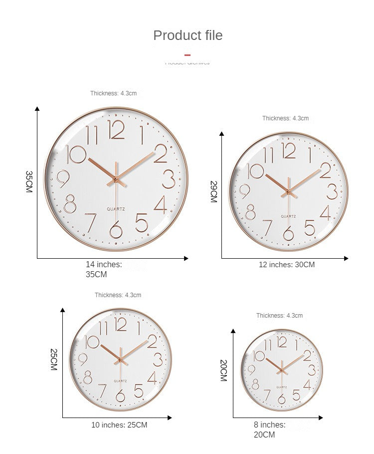 Quartz 12 inch Non-Ticking Wall Clock, Silent, Battery Operated, ABS Frame