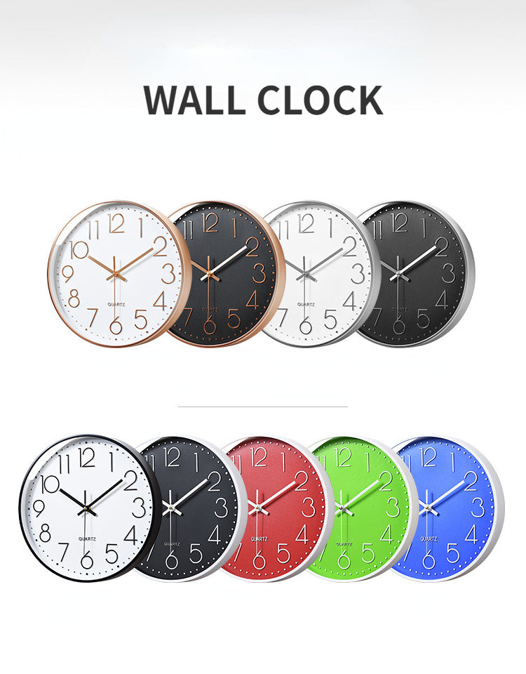 Quartz 12 inch Non-Ticking Wall Clock, Silent, Battery Operated, ABS Frame