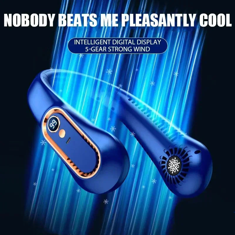 Mini Bladeless Fan, Neck Fan, Cool Wind Blows all over the Body