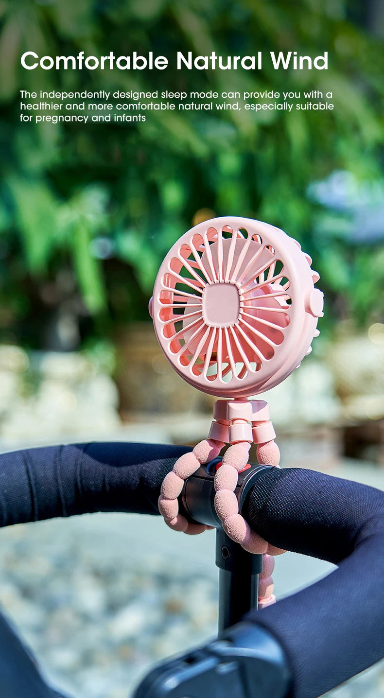 Baby Fan for Cart Stroller 3 Speeds Fans Portable Outdoor Fan Clip On for Baby USB Rechargeable Handheld Electric Fan for Home