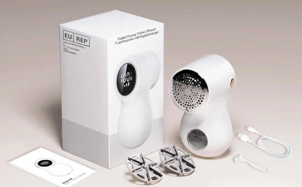 Lint Remover for Clothes with 2 Replaceable Blades Rechargeable Fabric Shaver 3-Speeds Electric Lint Shaver for Sweater