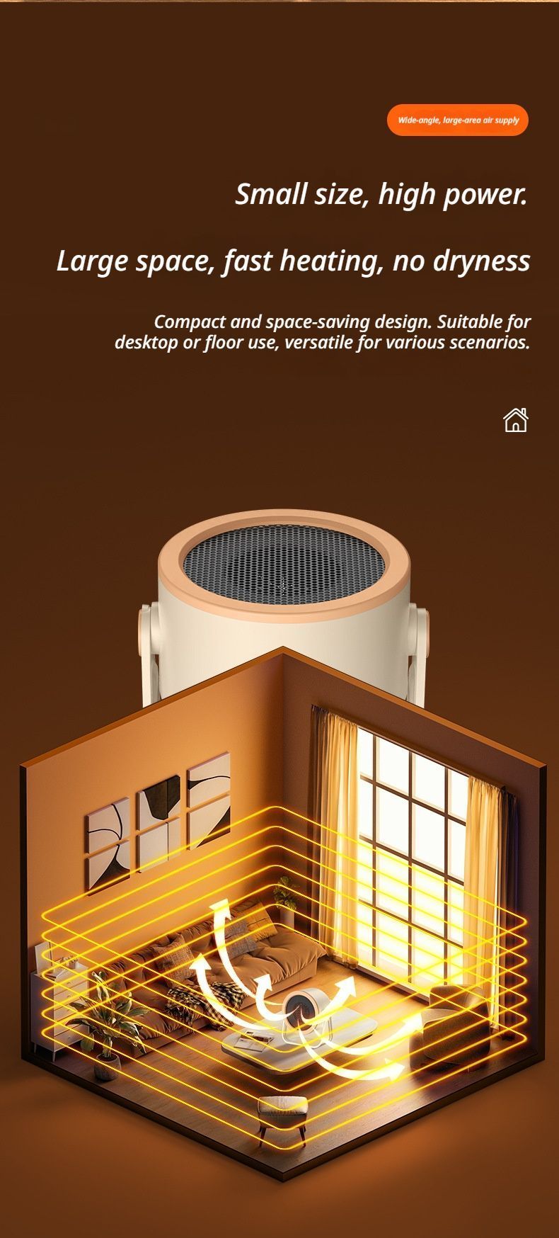 Desk heater grey