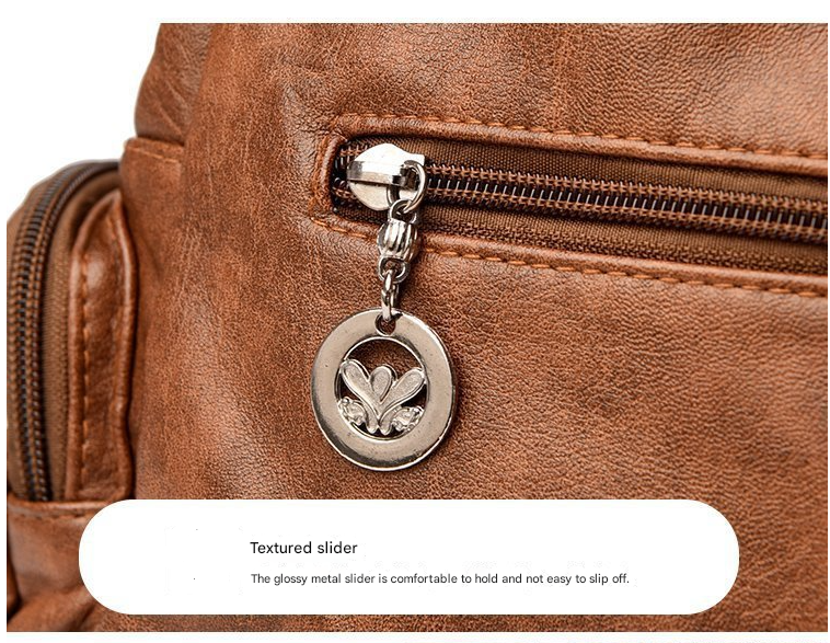 Brown Vintage Soft Leather Hobo Bag for Women - Multi-Pocket Shoulder Purse & Crossbody Handbag