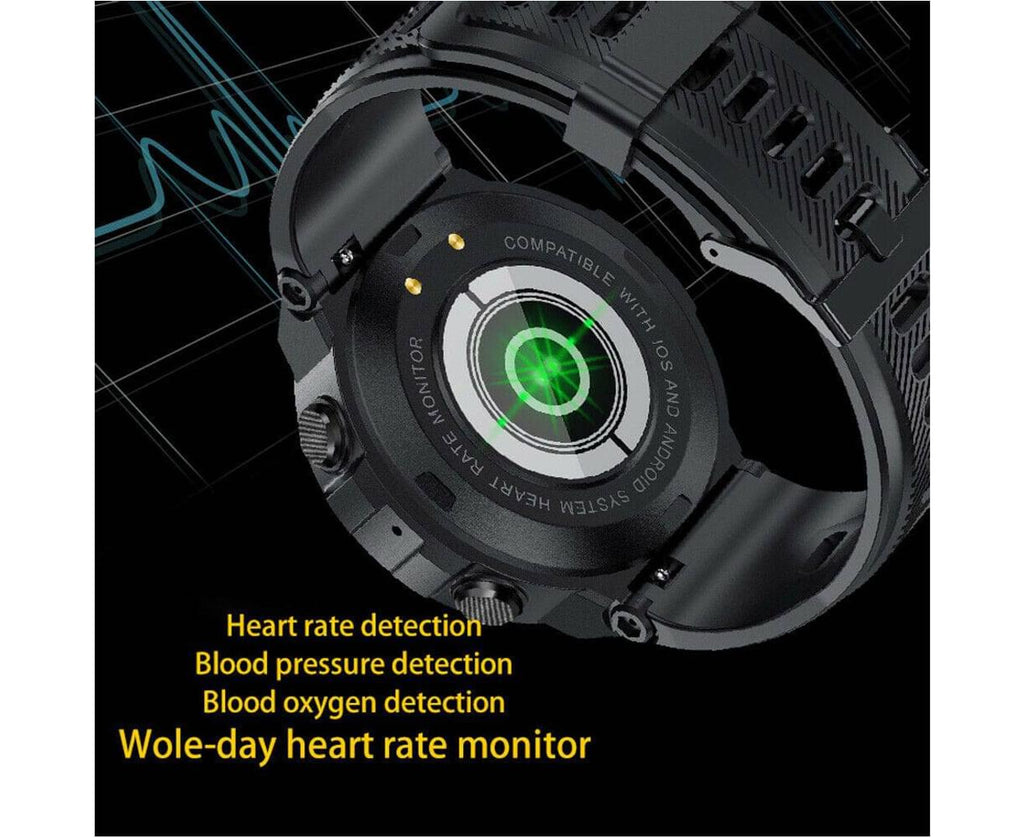 Smart Watch for Men with Bluetooth Rugged & Durable Smartwatch Sports Heart Rate  | Black
