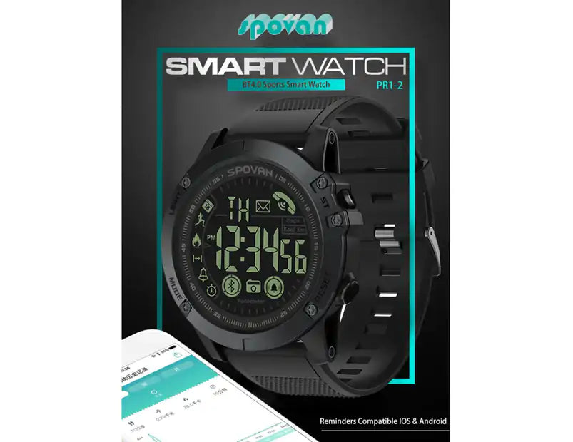 Smart Watch Men Wrist Watch For 50M Waterproof Outdoor Sports - Android/iOS