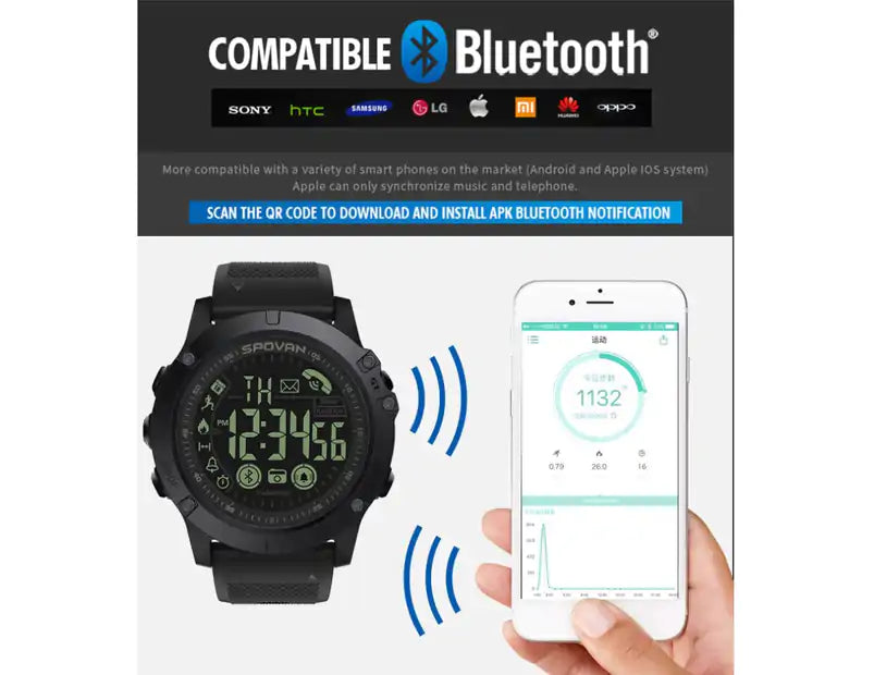 Smart Watch Men Wrist Watch For 50M Waterproof Outdoor Sports - Android/iOS