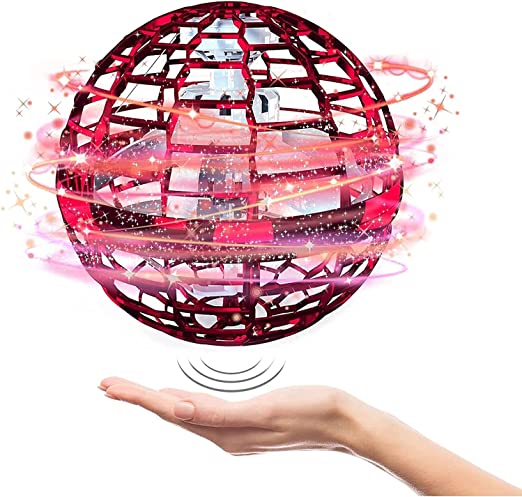 Flying Ball Toys Outdoor Cool Drones for Kids Hover Drones Flying Toy, Built-in RGB Lights Spinner 360° Rotating Spinning UFO Safe for Kids Adults Magic Flying Toys Outdoor Indoor