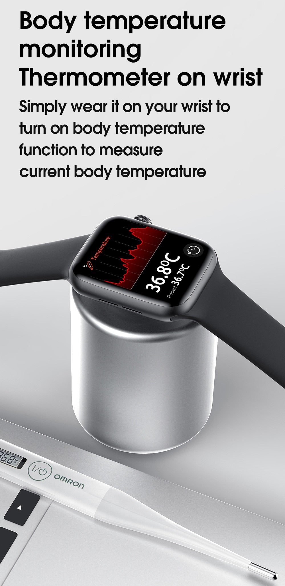 HW22 Smartwatch Series 6 44mm Smartwatch, Bluetooth, Heart Rate, iOS/Android