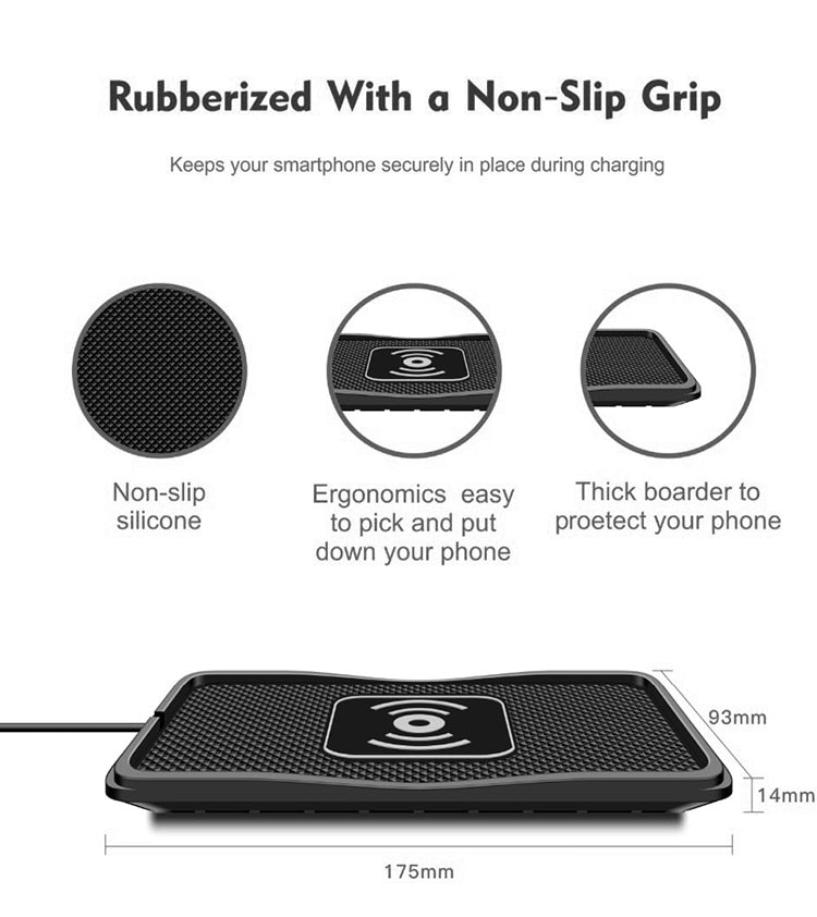 QI Wireless Car Charger, Fast Charging Pad
