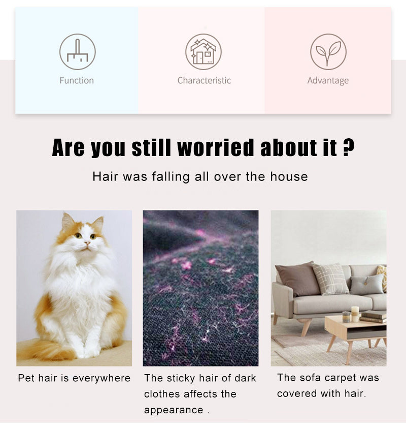 Reusable Pet Hair Remover Brush Lint Roller TWO-IN-ONE