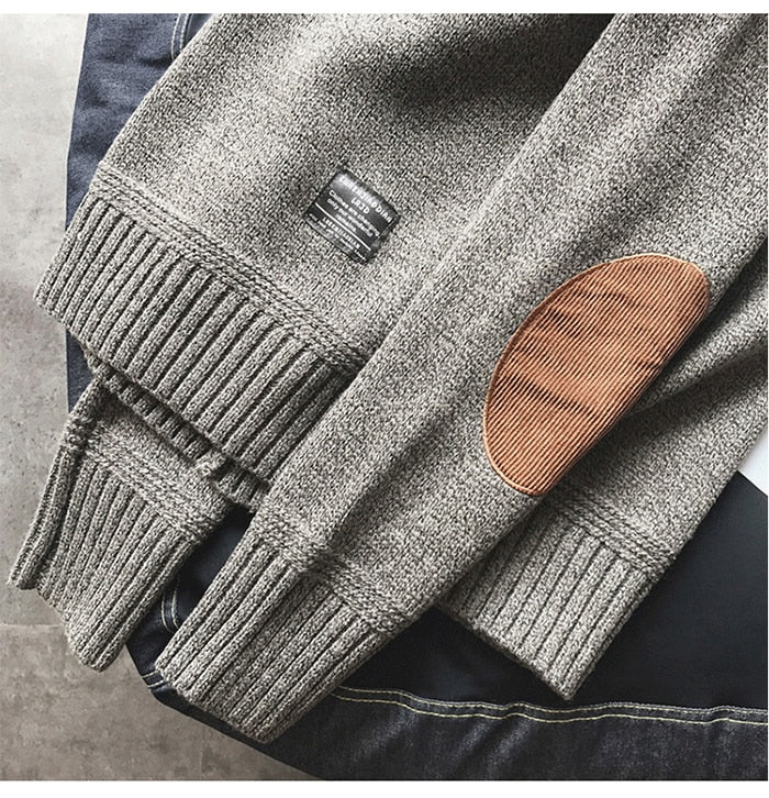 Men Pullover Sweater Autumn Casual Loose Thick O-Neck Wool Knitted
