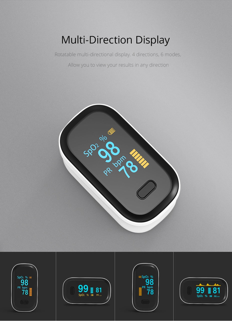 Portable Finger Pulse Oximeter blood oxygen Heart Rate Saturation Meter OLED