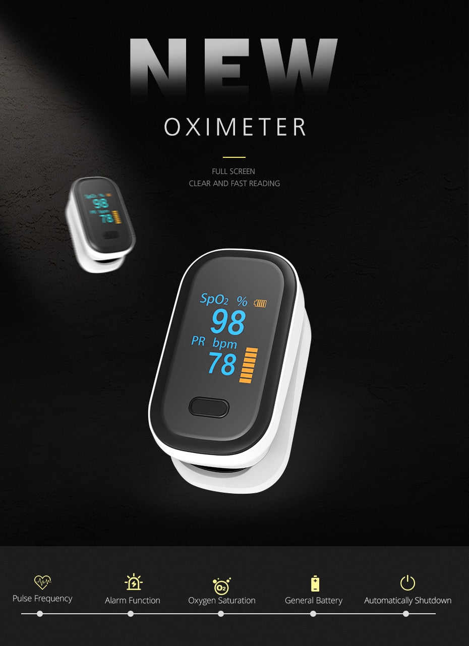 Portable Finger Pulse Oximeter blood oxygen Heart Rate Saturation Meter OLED