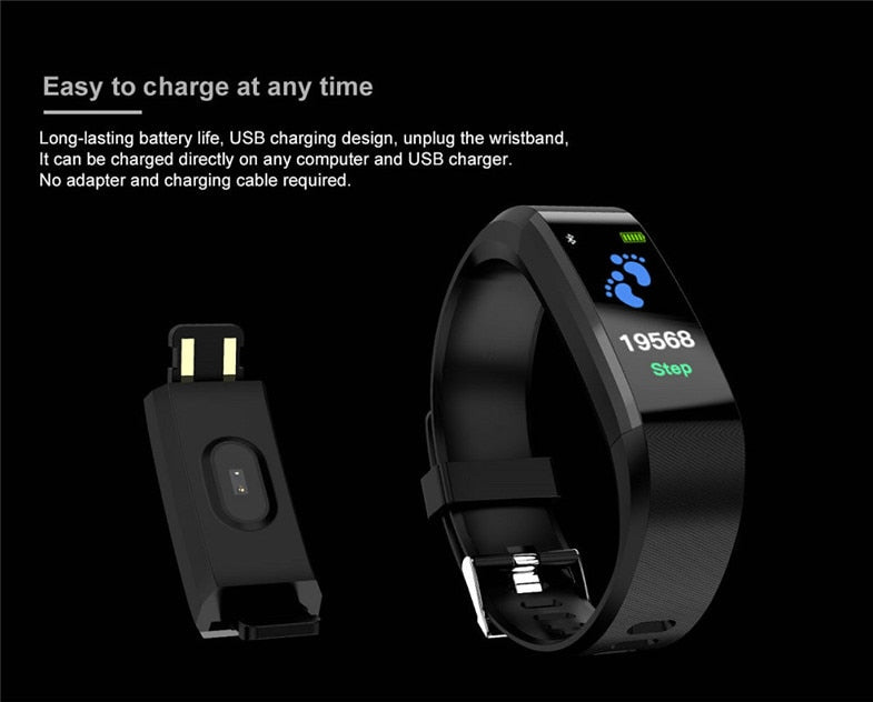 Color LED Fitness Tracker Waterproof Bluetooth