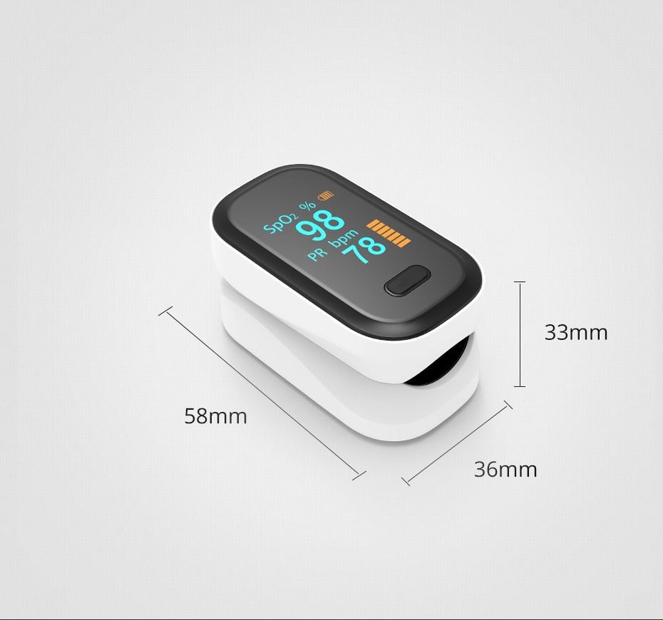 Portable Finger Pulse Oximeter blood oxygen Heart Rate Saturation Meter OLED