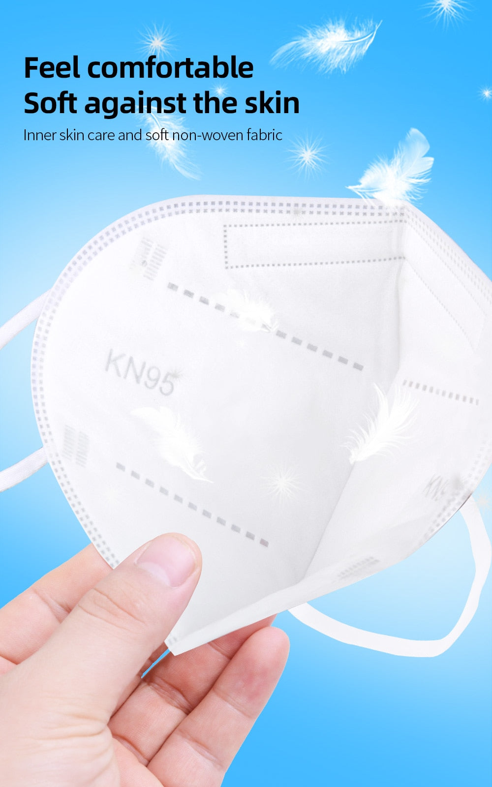 KN95 Face Masks, Fabric Respiratory Mask - 100 Pcs