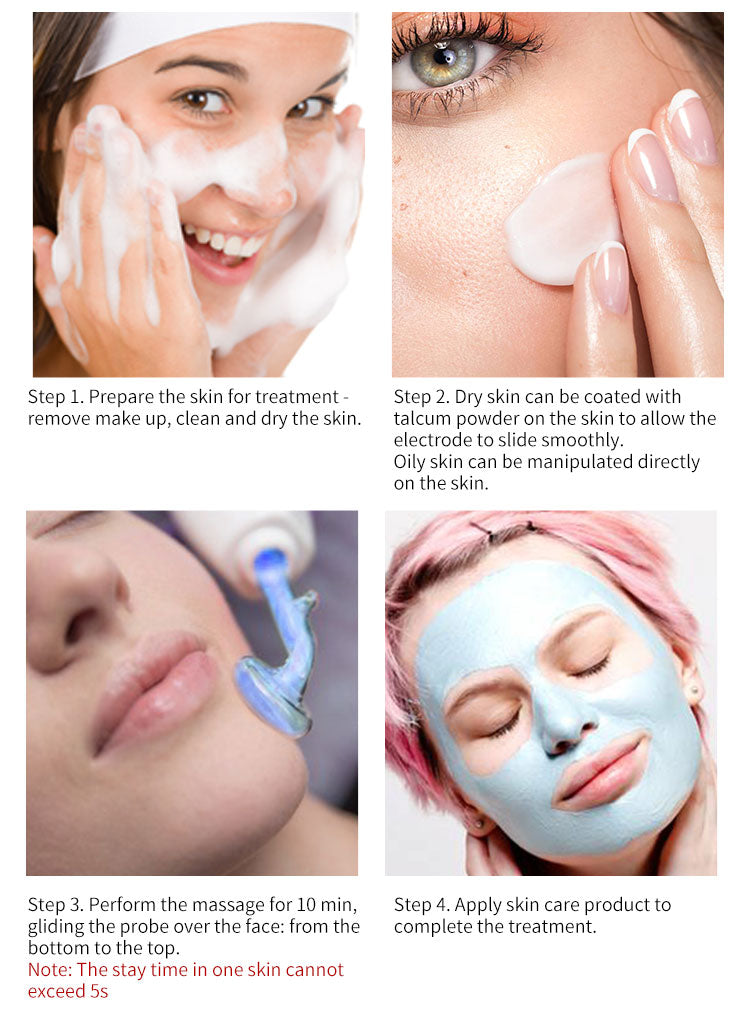 High Frequency Facial Machine Electrotherapy Pro Skin Treatment Wand Glass FUSION (Neon + Argon Wands)