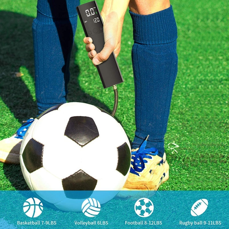 Electric Ball Pump,Smart Air Pump Portable Fast Ball Inflation With Accurate Pressure Gauge And Digital LCD Display