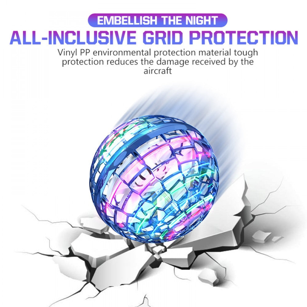 Flynova Pro Flying Ball Spinner Toy Hand Controlled Drone Helicopter 360° Rotating Mini UFO With Light Kids Gifts