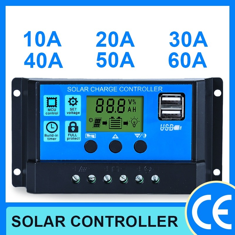 Solar Controller 30A Solar Regulator 12V/24V Solar charge controller solar panel charger battery regulator 5v DC Output
