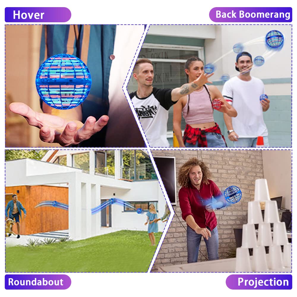 Flynova Pro Flying Ball Spinner Toy Hand Controlled Drone Helicopter 360° Rotating Mini UFO With Light Kids Gifts