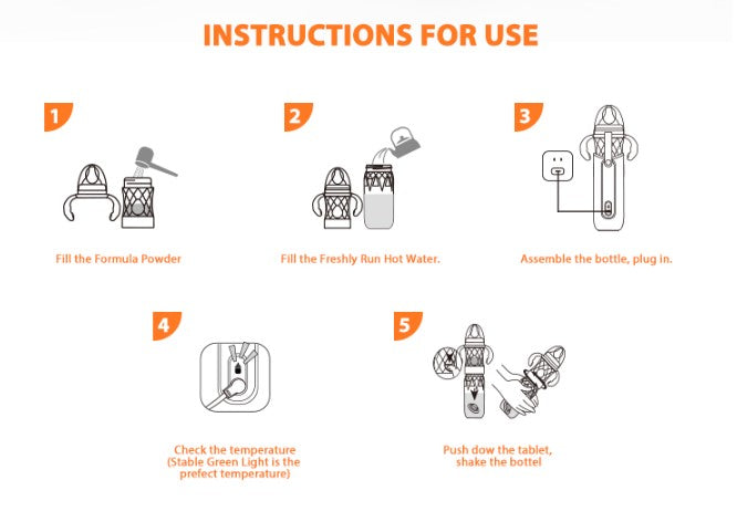 Baby Bottle Travel Feeding Set With Milk Powder Storage With USB Warmer - THREE-IN-ONE