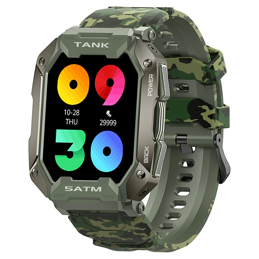 TECHO M1 Rugged Outdoor, Blood Pressure, 5ATM IP69K Waterproof, Bluetooth Smartwatch For Men