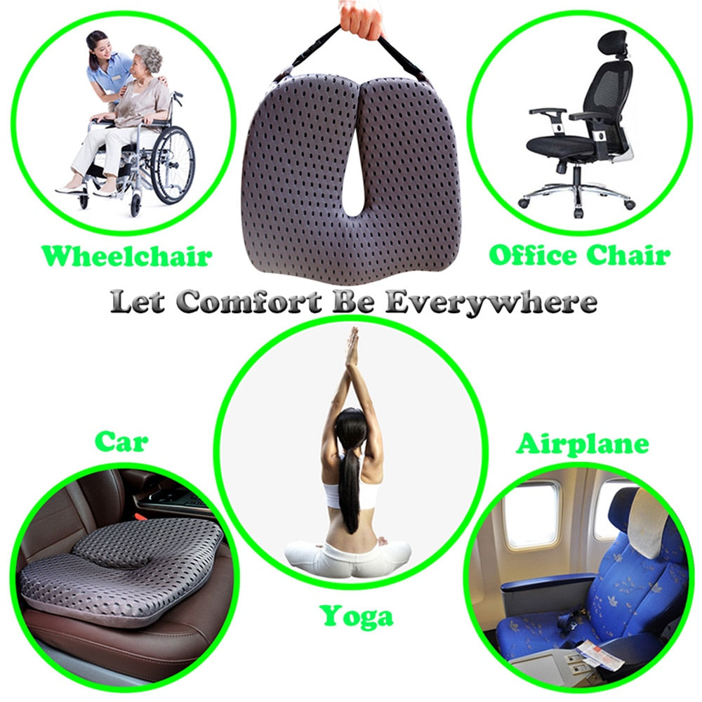 Non-Slip Memory Foam Seat Cushion For Back Pain