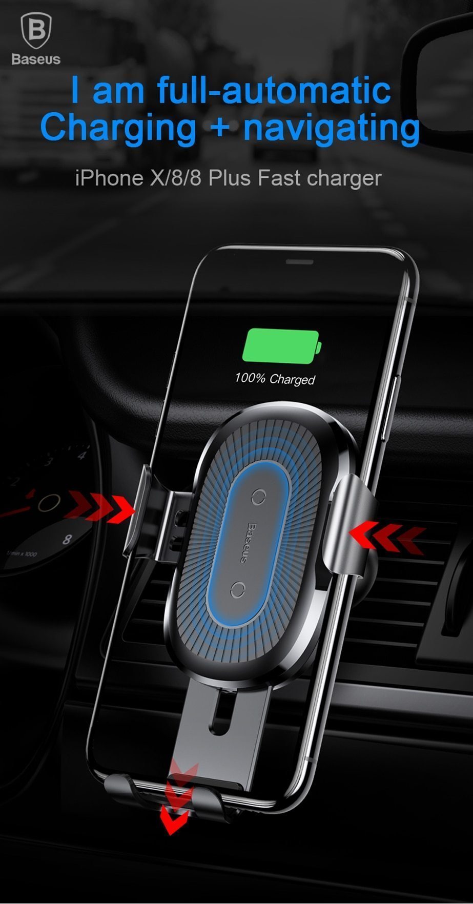 Car Wireless Charger For iPhone Android