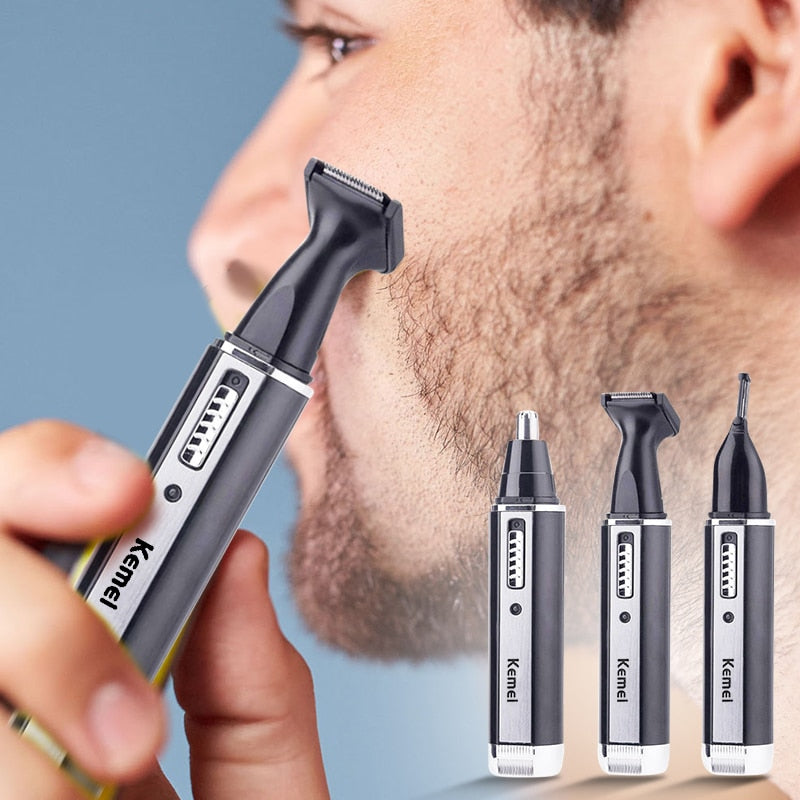 Rechargeable Men Electric Nose Ear Hair Trimmer, Painless Women Trimming Sideburns, Eyebrows, Shaver - 4 in 1 - Men and Women