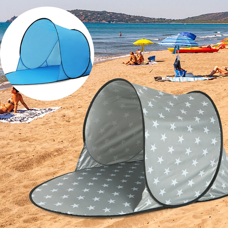 Portable Beach Tent Pop-up Tent Summer Sea Sun Shelters Garden Outdoor Camping BBQ Water-resistant Tent Outdoor Beachcanopy